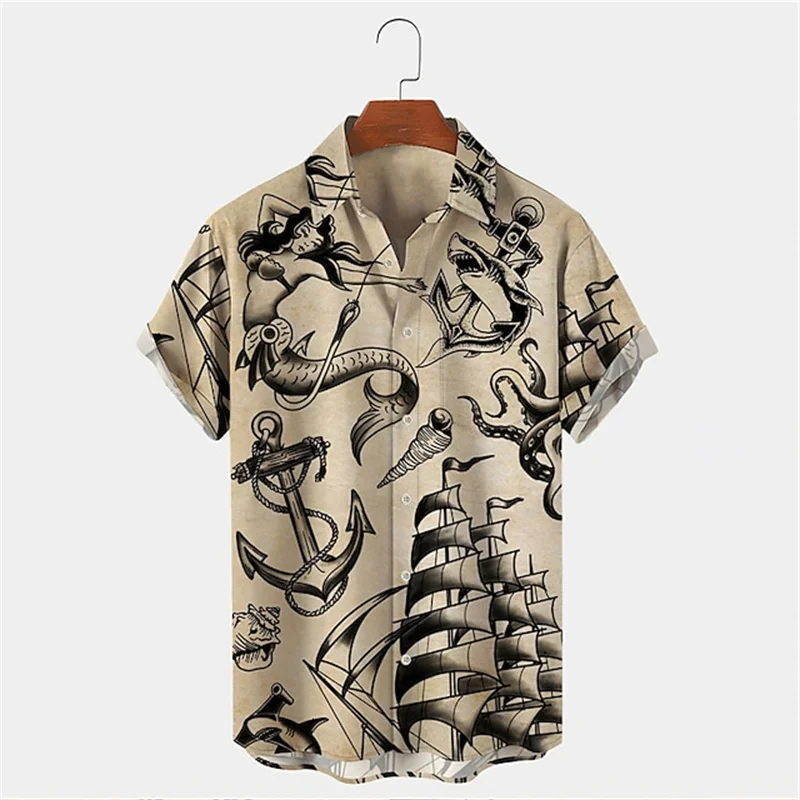 Vintage Hawaiian Floral Shirt - Heren zomerhemd met revers en korte