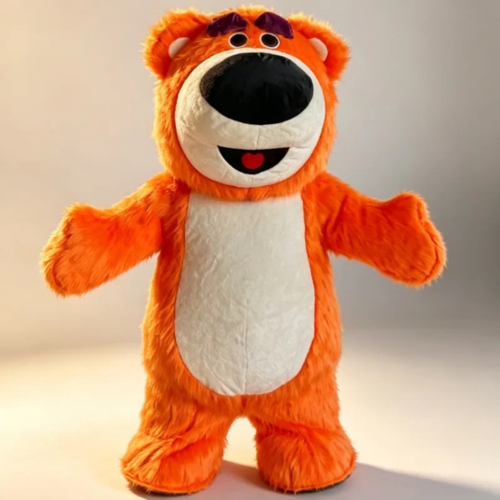 Suits - Opblaasbaar oranje berenmascottekostuum, volledig lichaamspak voor