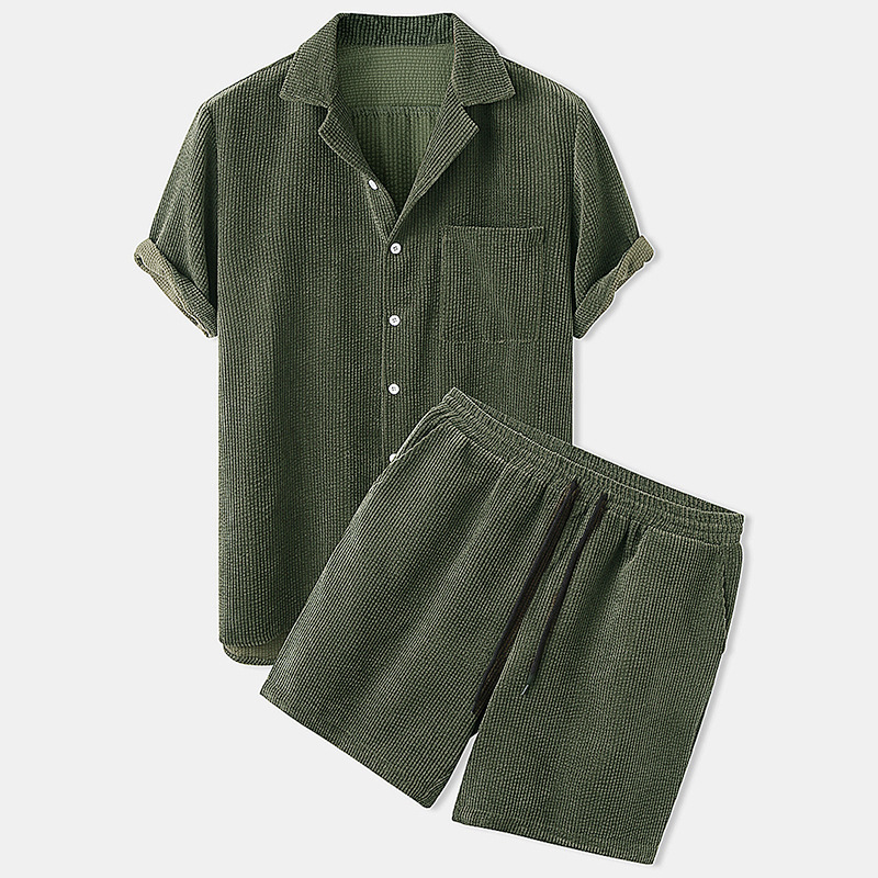 Corduroy Button Up Shirt Men - 2025 Nieuwe heren zomer corduroy shirt