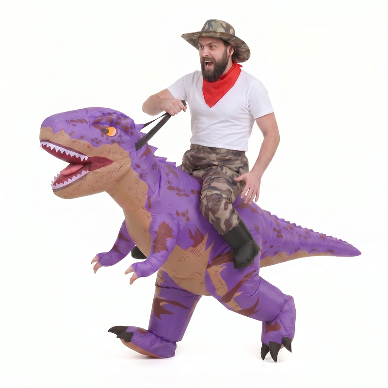 Grappig Camo paars T-Rex opbla - Suits recensie en prijs