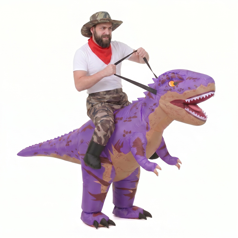 Grappig Camo paars T-Rex opbla - Suits recensie en prijs