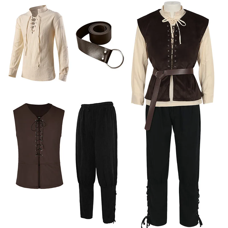 Middeleeuwse shirts gotische s - Medieval Gothic Lace Up Pirate Shirt recensie en prijs