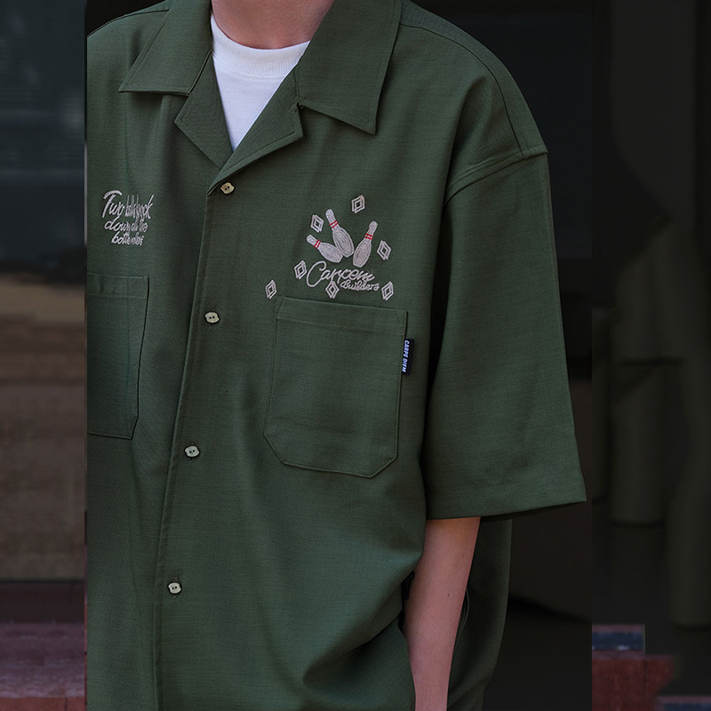 Bowling Borduurwerk Groen Gere - Short Sleeve Bowling Shirt Retro recensie en prijs