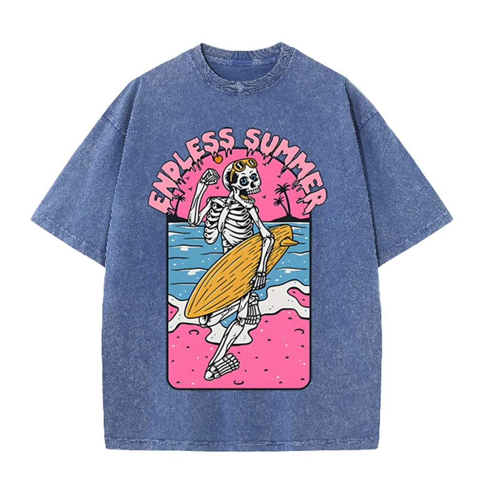 2026 Vintage Skeleton Surfer E - Acid Wash Vintage Graphic T Shirt recensie en prijs