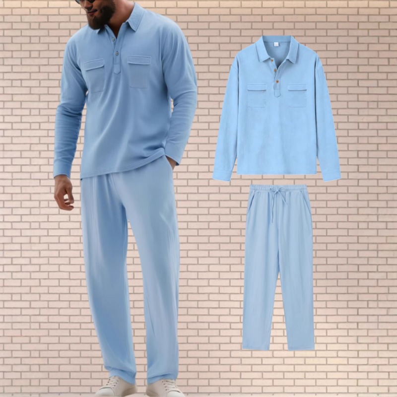Heren linnenmix tweedelig set  - Mens Linen Shirt Long Sleeve recensie en prijs